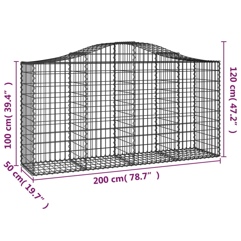 Cesti Gabbioni Ad Arco 25 Pz 200x50x100/120 Cm Ferro Zincato - Image 2
