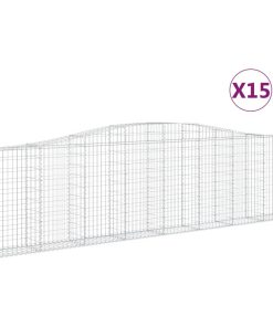 Cesti Gabbioni Ad Arco 15 Pz 400x30x100/120 Cm Ferro Zincato