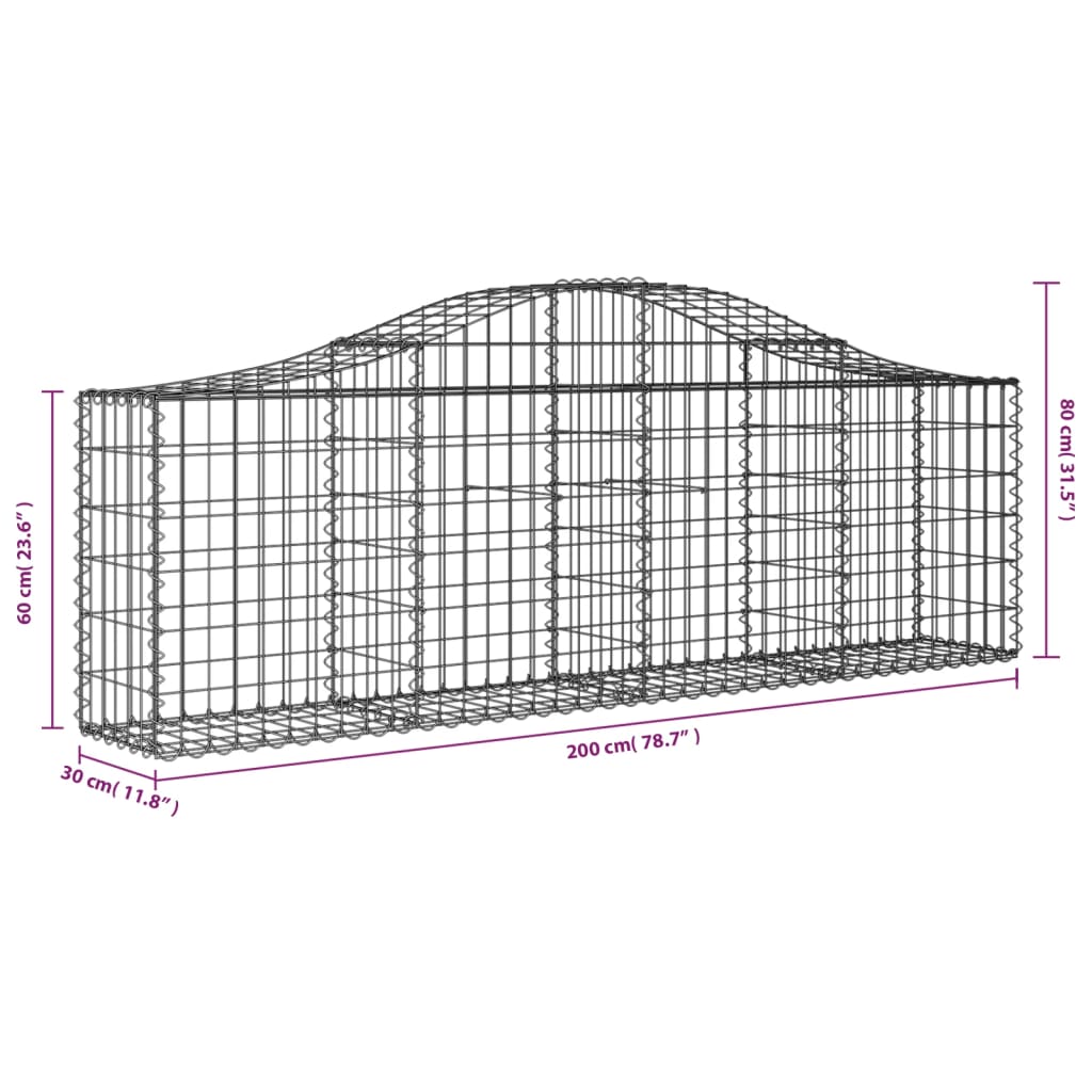 Cesti Gabbioni Ad Arco 5 Pz 200x30x60/80 Cm Ferro Zincato - Image 6