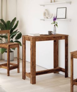 Tavolo Da Bar Legno Antico 102x50x103,5 Cm In Legno Multistrato