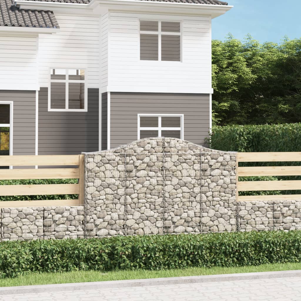 Cesto Gabbione Ad Arco 200x30x140/160 Cm Ferro Zincato