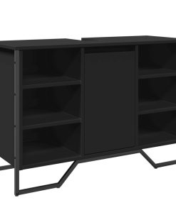Mobile Lavabo Bagno Nero 91x35x60 Cm In Truciolato