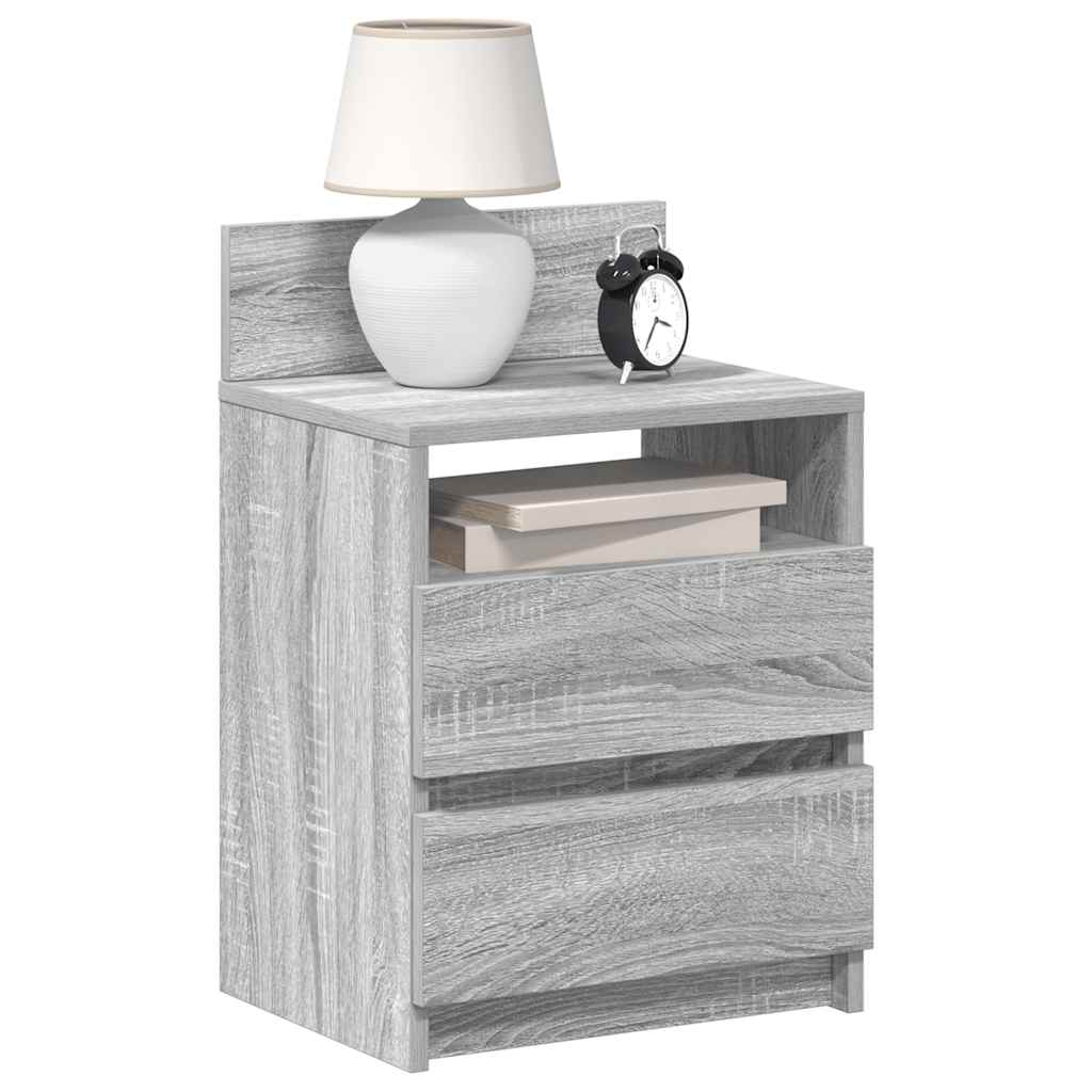 Comodini 2 Pz Con 2 Cassetti Grigio Sonoma 40x33x60 cm - Image 5