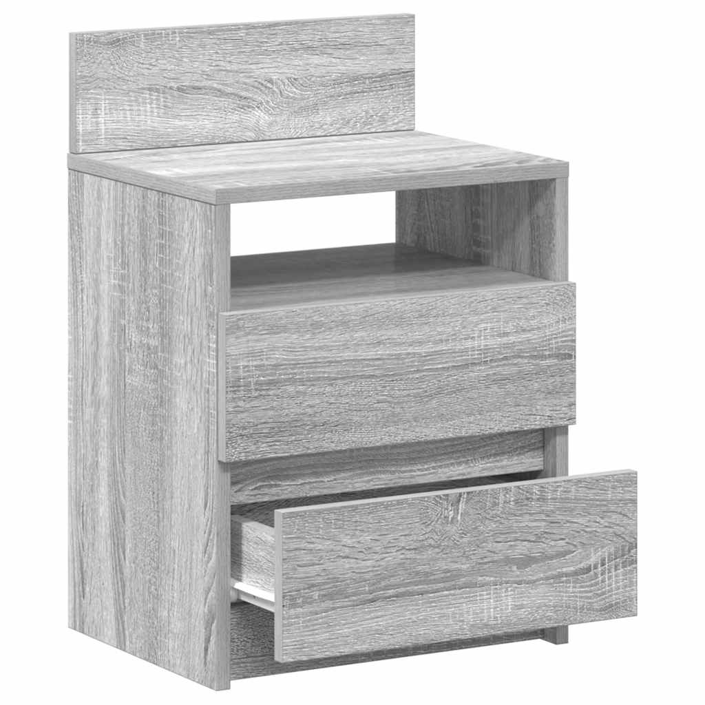 Comodini 2 Pz Con 2 Cassetti Grigio Sonoma 40x33x60 cm - Image 3