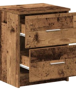Comodini 2 Pz Con 2 Cassetti Legno Antico 40x36x50 cm
