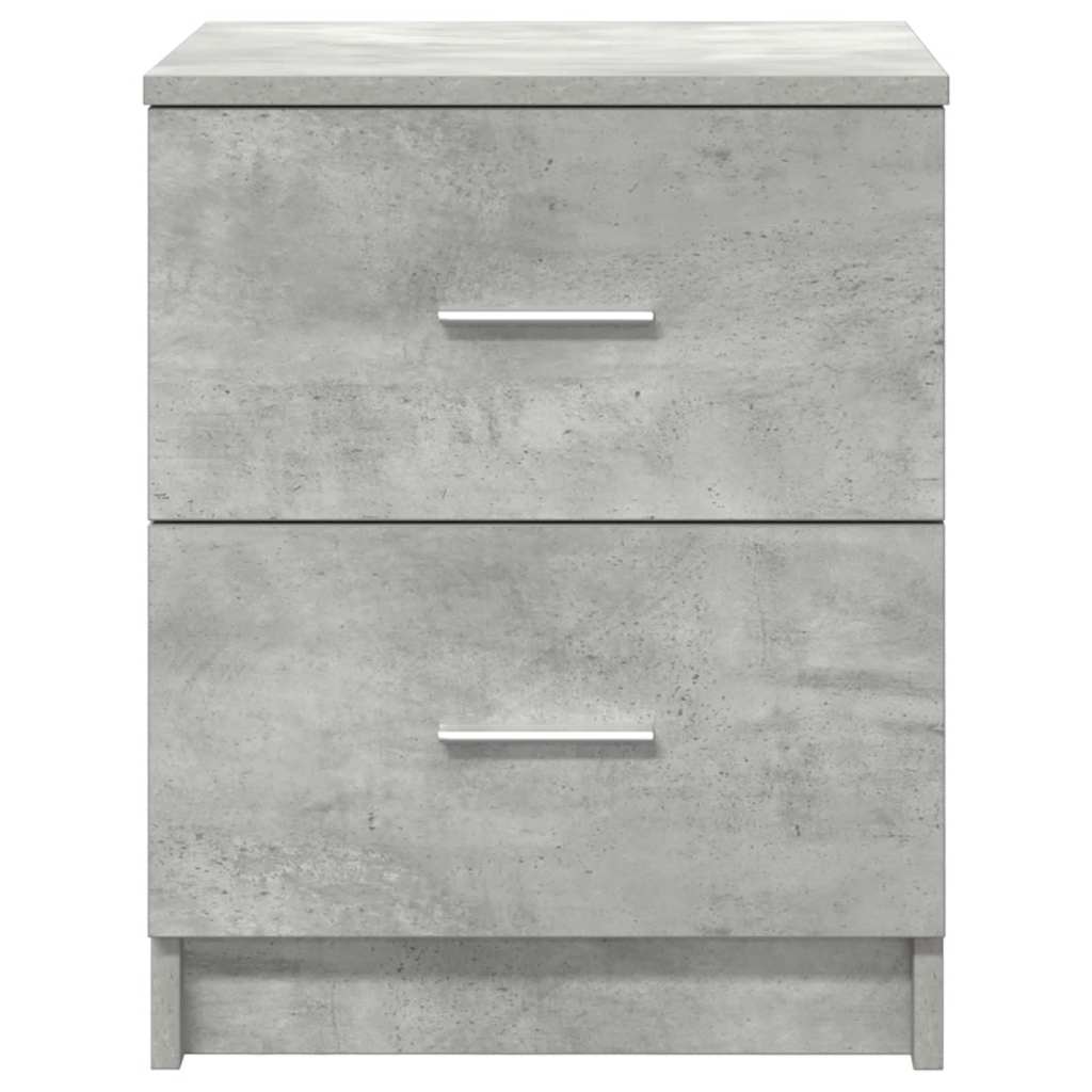 Comodini 2 Pz Con 2 Cassetti Grigio Cemento 40x36x50 cm - Image 6