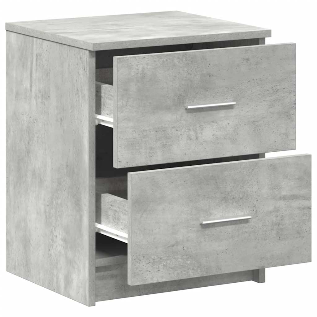 Comodini 2 Pz Con 2 Cassetti Grigio Cemento 40x36x50 cm - Image 5