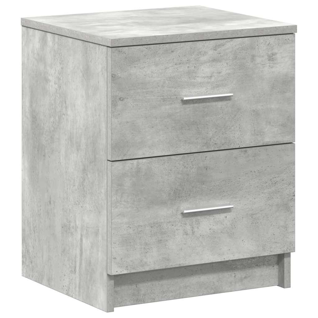 Comodini 2 Pz Con 2 Cassetti Grigio Cemento 40x36x50 cm - Image 4