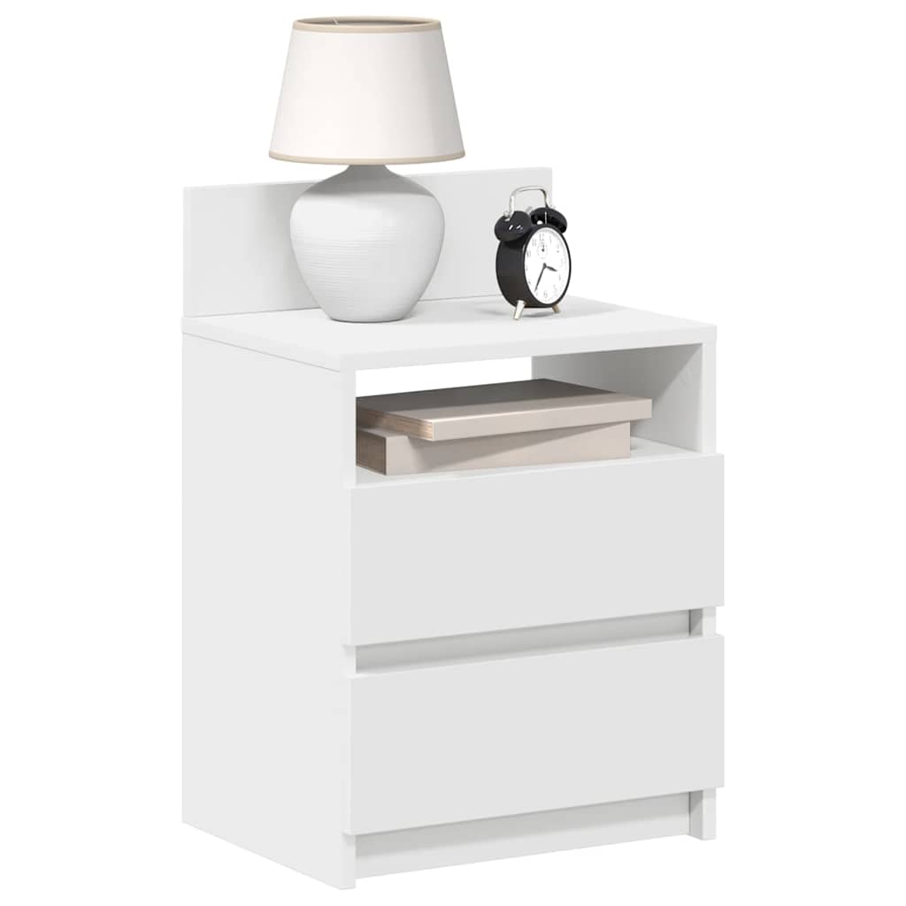 Comodini 2 Pz Con 2 Cassetti Bianchi 40x33x60 cm - Image 5