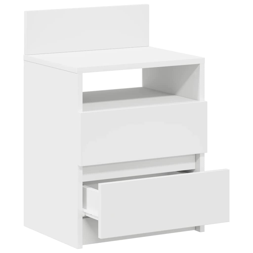 Comodini 2 Pz Con 2 Cassetti Bianchi 40x33x60 cm - Image 3