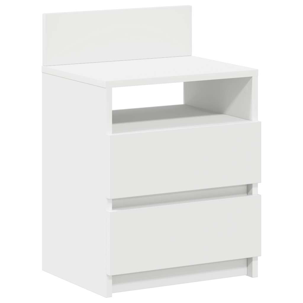 Comodini 2 Pz Con 2 Cassetti Bianchi 40x33x60 cm - Image 4