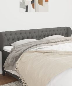 Testiera Ad Orecchio Grigio Scuro 203x23x78/88 Cm In Tessuto
