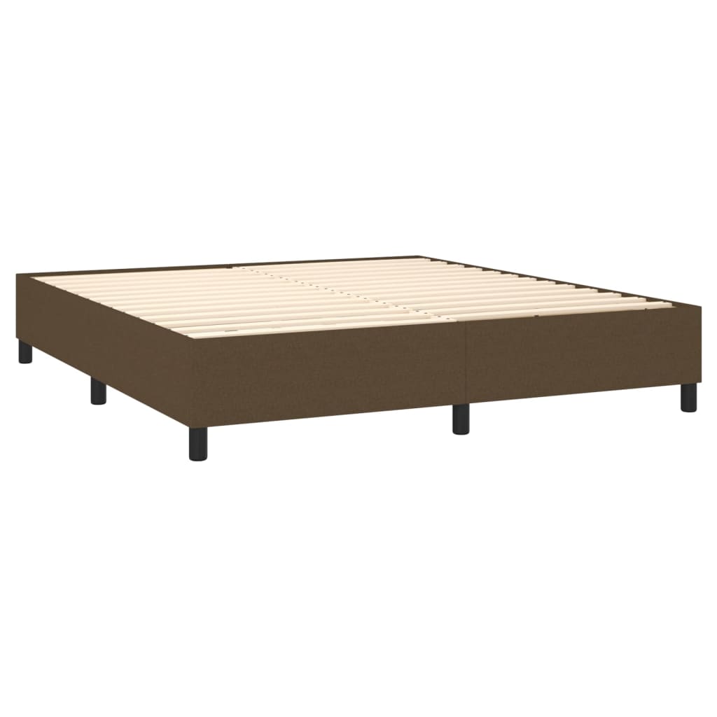 Letto A Molle Materasso E Led Marrone Scuro 160x200 Cm Tessuto