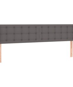 Testiera Ad Orecchio Grigio 203x16x78/88 Cm In Similpelle