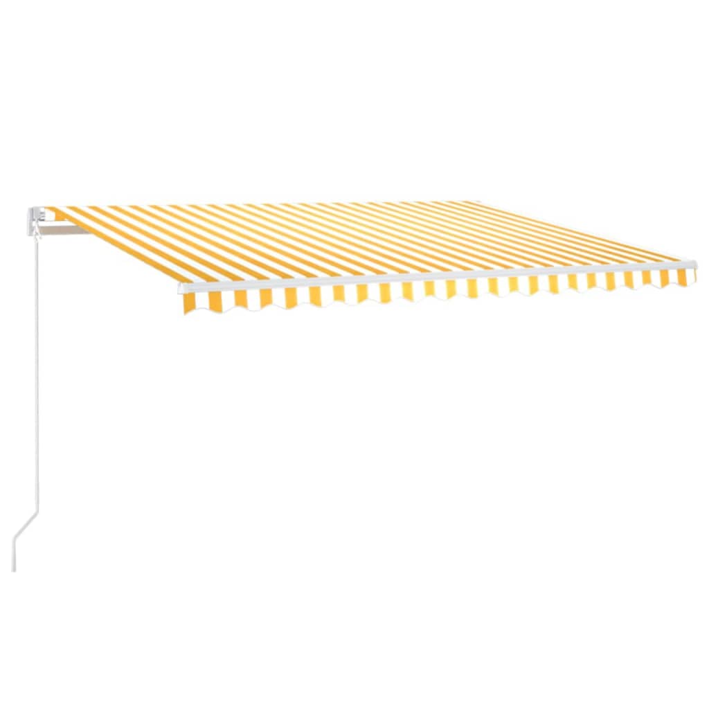 Tenda Da Sole Retrattile Manuale Led 400x350 Cm Giallo Bianco - Image 4