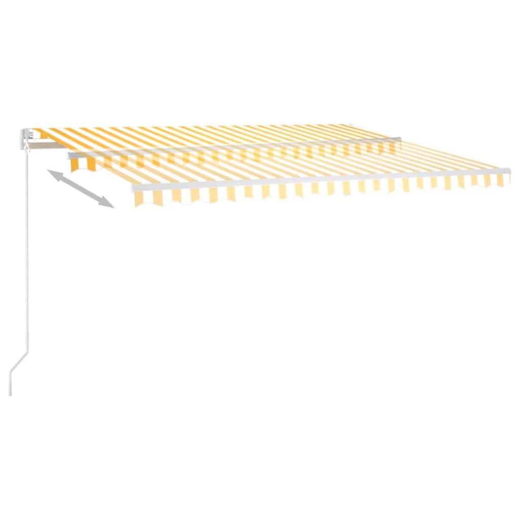 Tenda Da Sole Retrattile Manuale Led 400x350 Cm Giallo Bianco