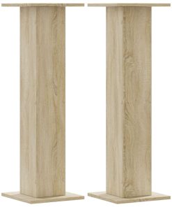 Supporti Altoparlanti 2 Pz Rovere 30x30x95 Cm In Multistrato