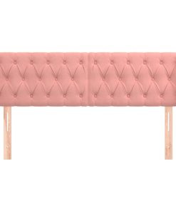 Testiera Ad Orecchio Rosa 163x16x78/88 Cm In Velluto