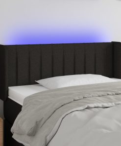 Testiera A Led Nera 103x16x78/88 Cm In Tessuto