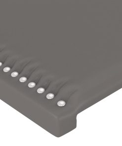 Testiera Ad Orecchio Grigia 183x16x78/88 Cm In Similpelle
