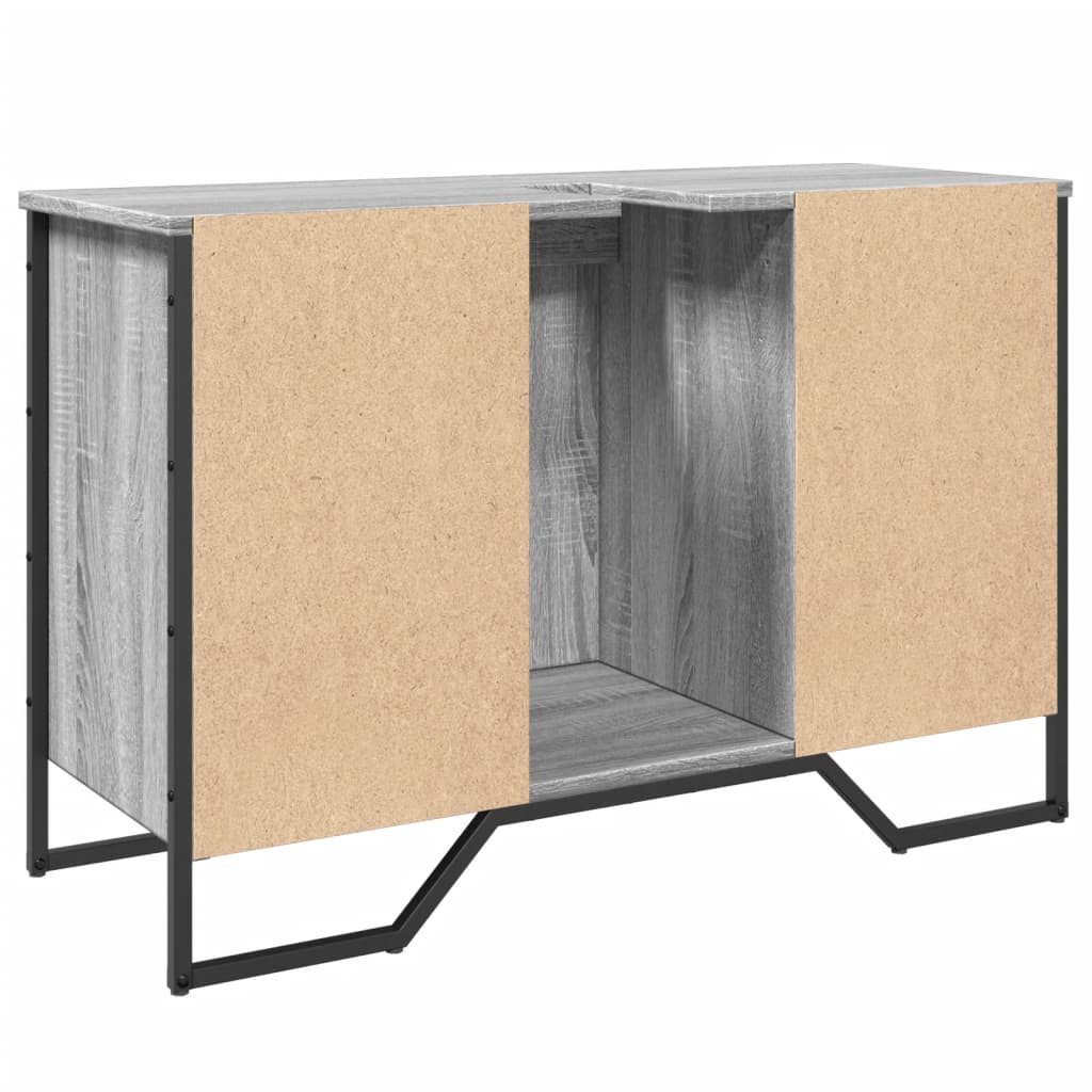 Mobile Lavabo Bagno Grigio Sonoma 91x35x60 Cm In Truciolato - Image 2