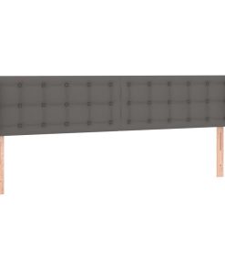 Testiera Ad Orecchio Grigio 163x16x78/88 Cm In Similpelle