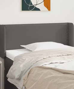 Testiera Ad Orecchio Grigio 93x16x78/88 Cm In Similpelle