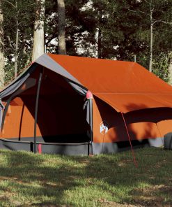 Tenda Da Campeggio 2 Persone Grigio E Arancione Impermeabile