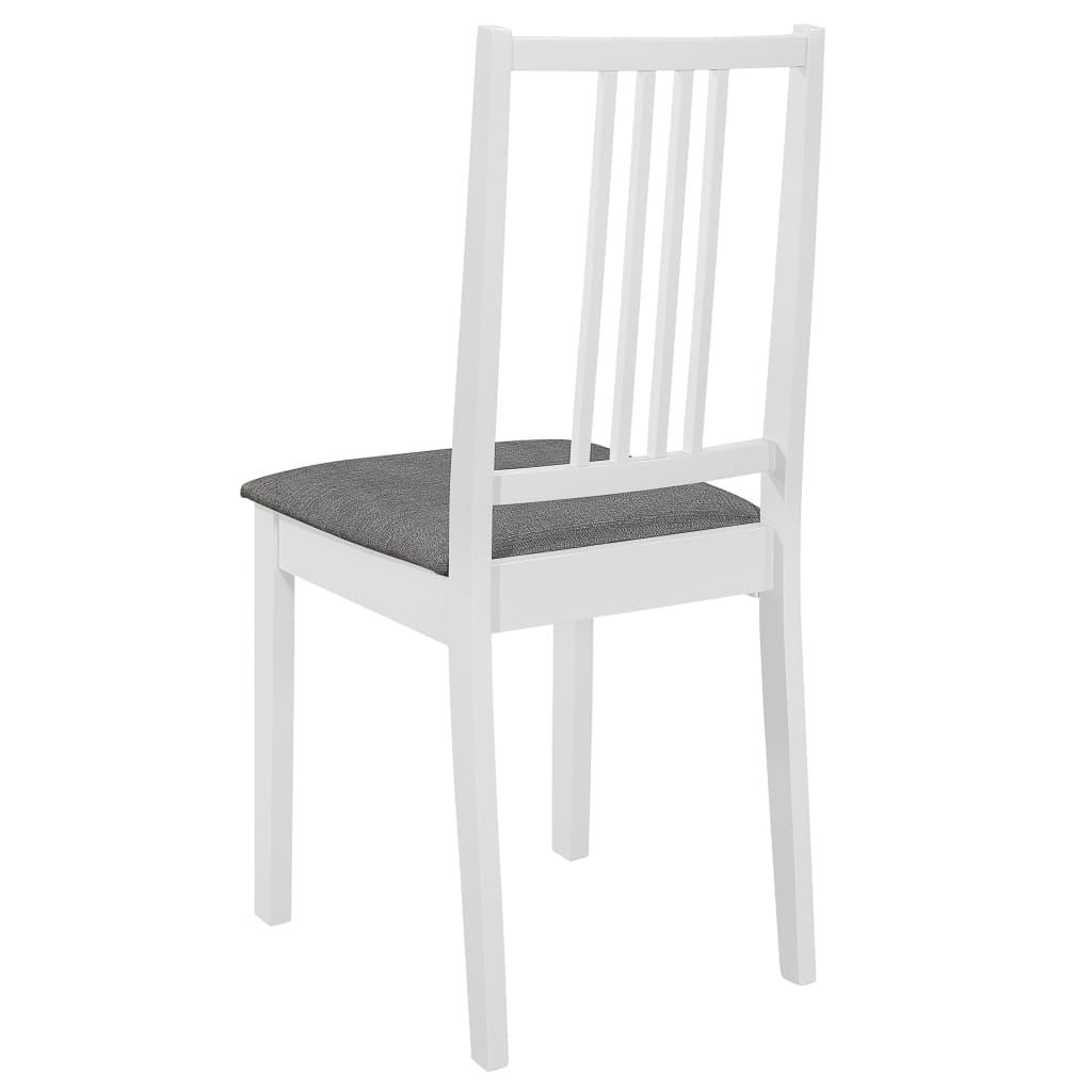 Sedie Da Pranzo Con Cuscini 4 Pz Bianche In Legno Massello