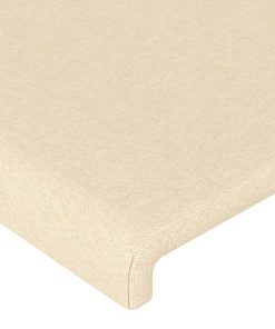 Testiera Ad Orecchio Crema 93x23x118/128 Cm In Tessuto