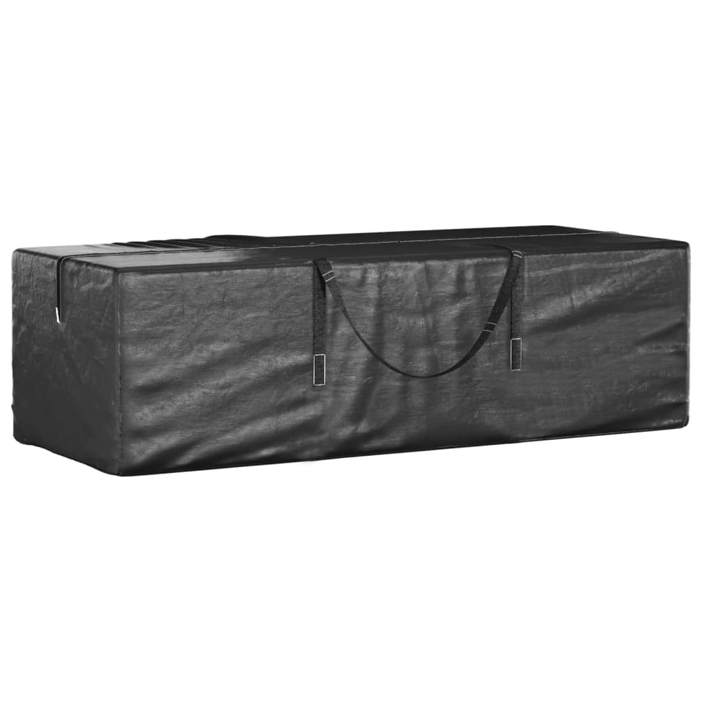 Borse Porta Cuscini Giardino 2pz Nere 135x40x55 Cm Polietilene - Image 5