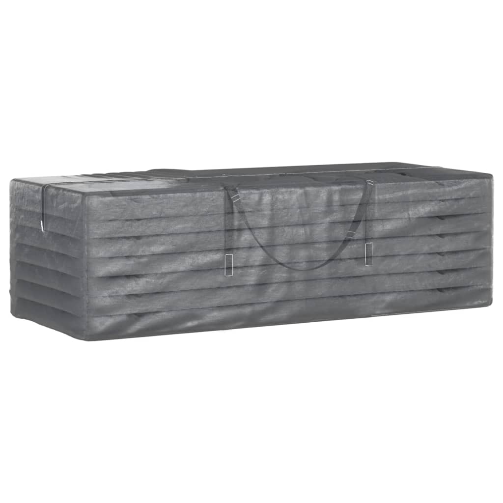 Borse Porta Cuscini Giardino 2pz Nere 135x40x55 Cm Polietilene