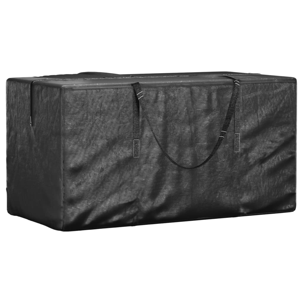 Borse Porta Cuscini Giardino 2pz Nere 150x75x75 Cm Polietilene - Image 2