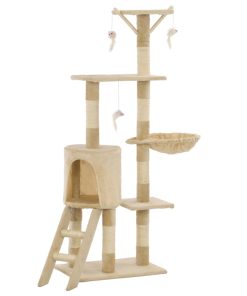 Albero Per Gatti Con Tiragraffi In Sisal 138 Cm Beige