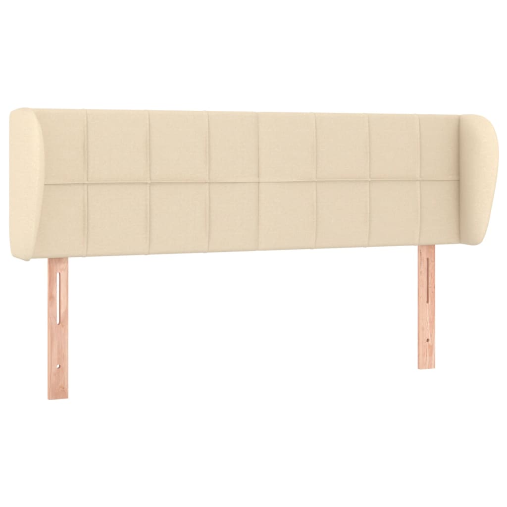 Testiera Ad Orecchio Crema 147x23x78/88 Cm In Tessuto