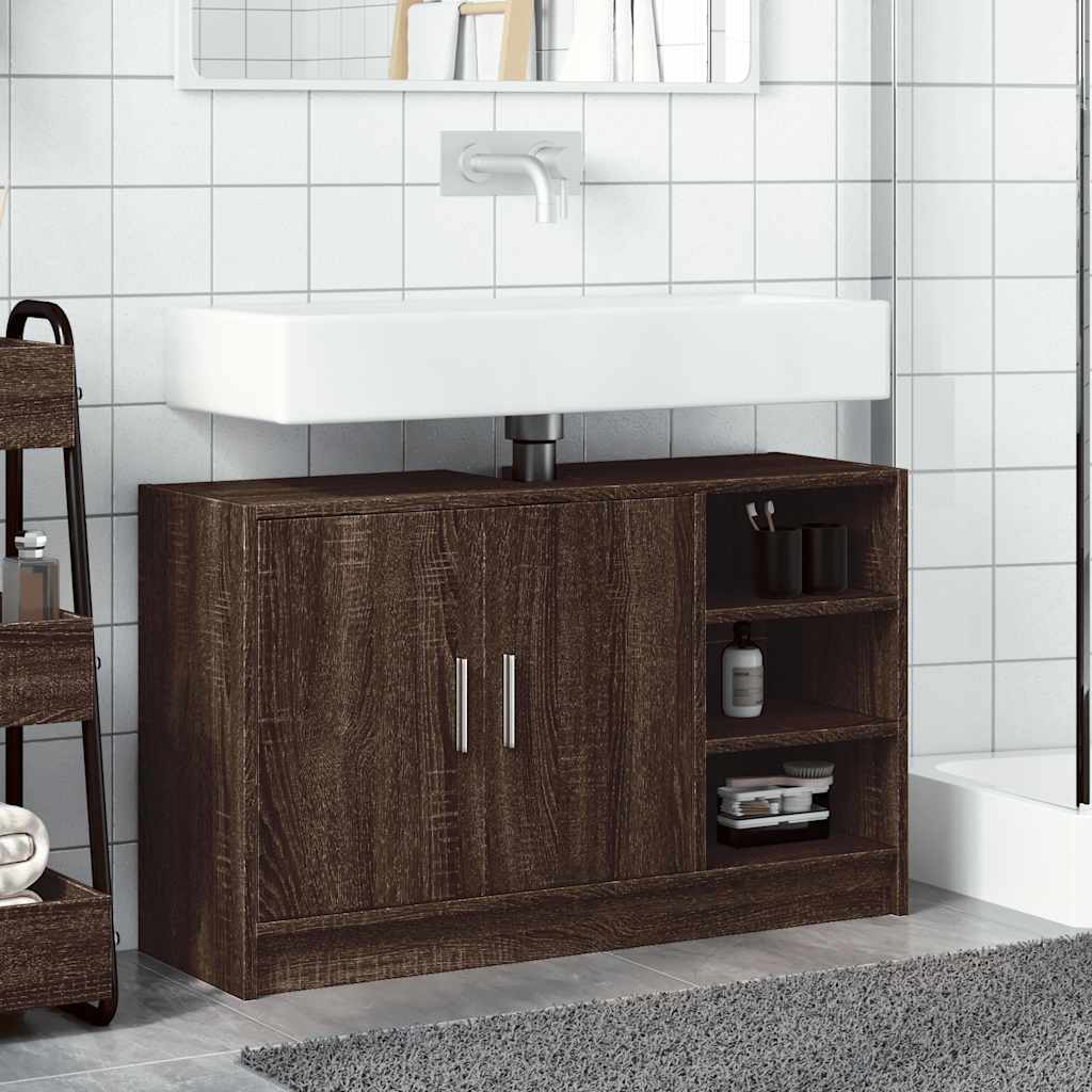 Mobile Lavabo Rovere Marrone 90x29x55 Cm In Truciolare - Image 6