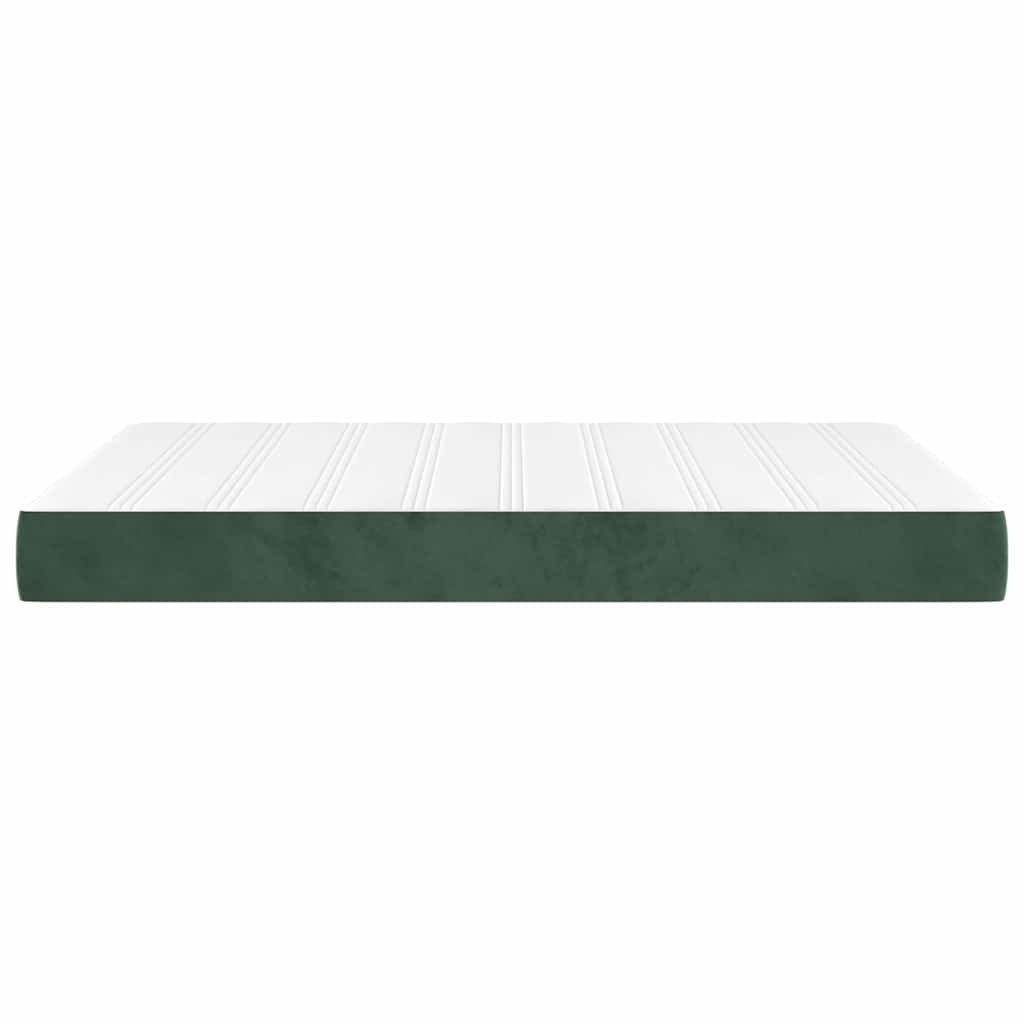 Materasso A Molle Verde Scuro 140x220x20 Cm In Velluto
