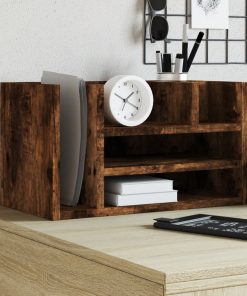 Organizer Scrivania Rovere Fumo 44,5x24x25cm Legno Multistrato