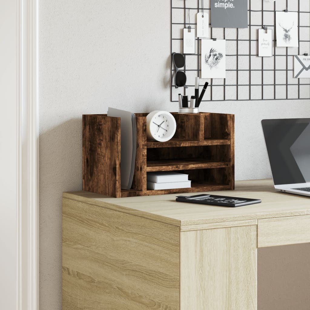 Organizer Scrivania Rovere Fumo 44,5x24x25cm Legno Multistrato - Image 6