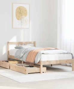 Letto Senza Materasso 90x190 Cm In Legno Massello Di Pino