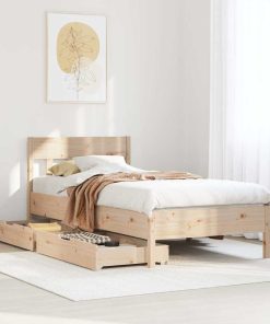 Letto Senza Materasso 75x190 Cm In Legno Massello Pino