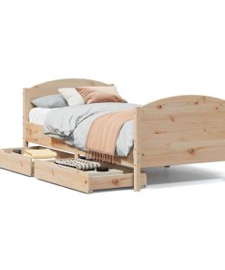 Letto Senza Materasso 90x190 Cm In Legno Massello Di Pino