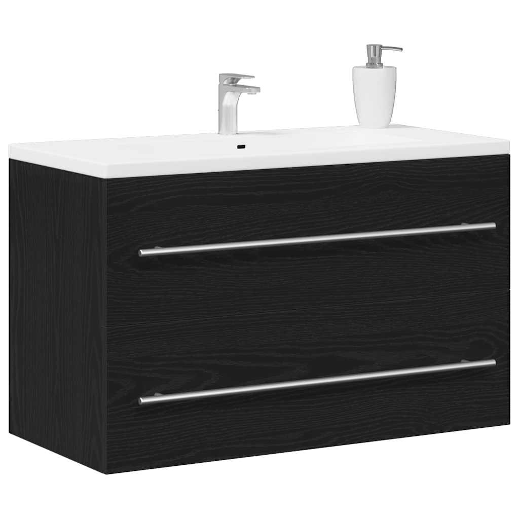 Mobile Lavabo Da Bagno Rovere Nero 80x38,5x48 Cm In Truciolato - Image 6