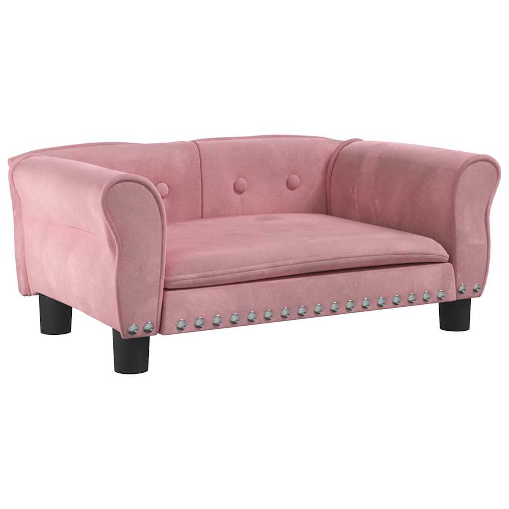 Lettino Per Cani Rosa 70x45x30 Cm In Velluto