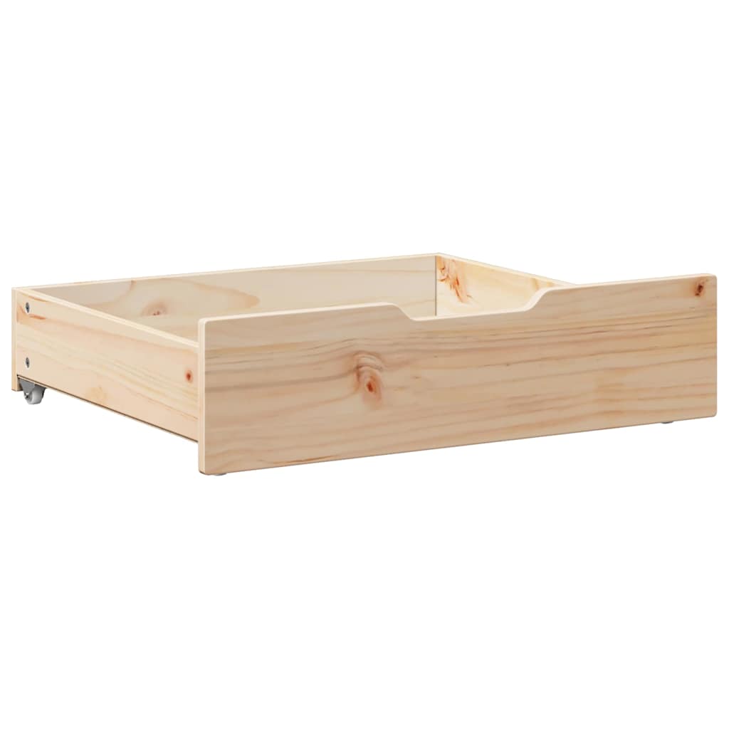 Cassettoni Da Letto Con Ruote 2 Pz 75x55x17 Cm In Legno Di Pino