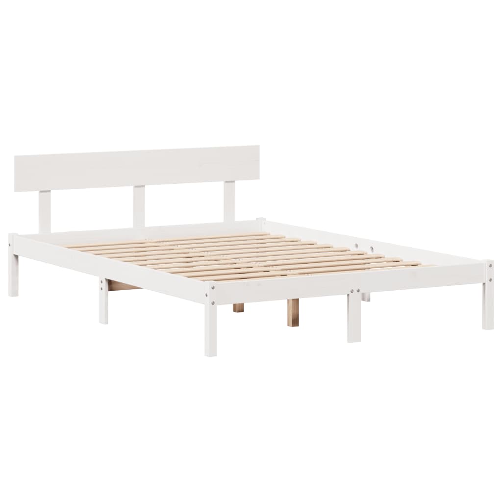 Letto Libreria Senza Materasso Bianco 120x190 Cm Legno Di Pino