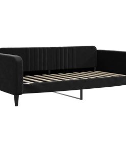 Divano Letto Con Materasso Nero 90x200 Cm In Velluto