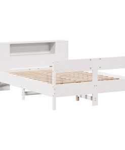 Letto Libreria Senza Materasso Bianco 120x200 Cm Legno Di Pino