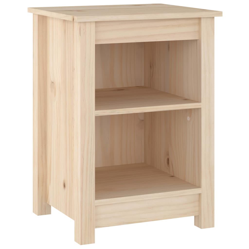 Comodini 2 Pz Grigi 40x35x55 Cm In Legno Massello Di Pino