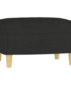 Set Di Divani 3 Pz Con Cuscini Nero In Tessuto